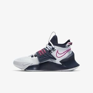 Nike Boys Future Court 3 CT2866-005 White Blue Fireberry Basketball Shoes